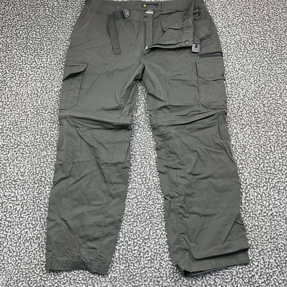 BC Clothing Co Cargo Pants Men XL Gray Hiking Outdoor Zip Off Pockets